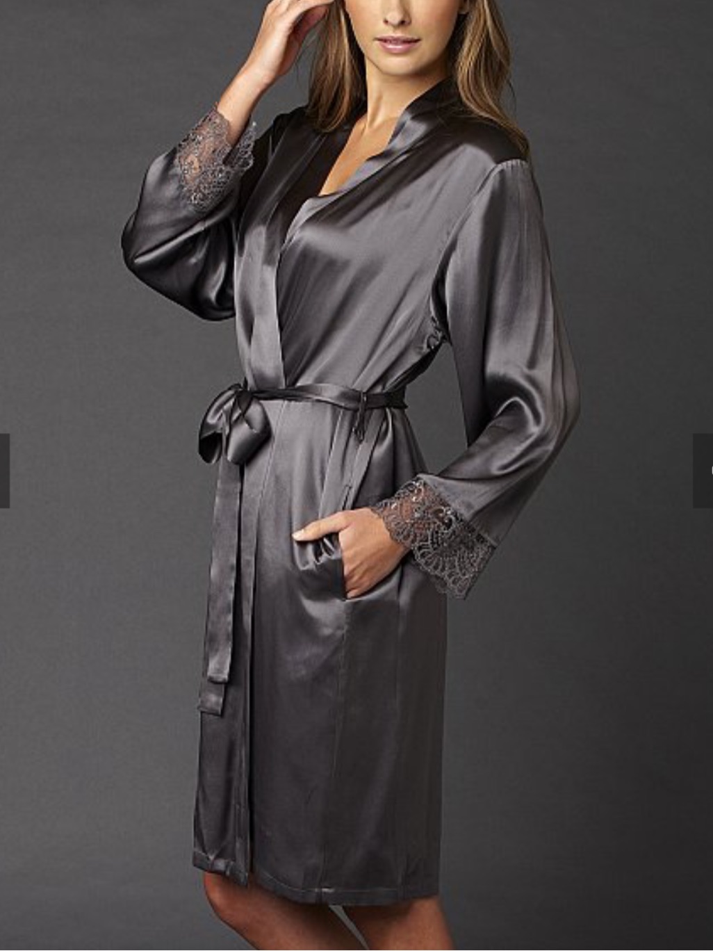 Juliannarae Julianna Rae Silk Robe Short Bonsoir Silk Wrap Size Small Medium S/M